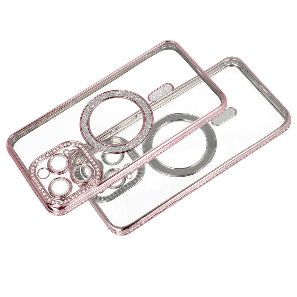 Husa Samsung Galaxy A56, Electroplating Bling Magsafe, protectie camera, rose gold — varianta 2