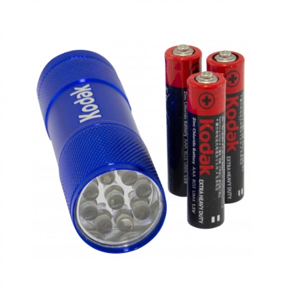 Lanterna Kodak 9 LED-uri, 46 lumeni, carcasa metalica, baterii incluse, albastra — principală