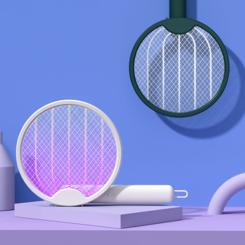 Paleta cu lumina UV impotriva tantarilor si alte insecte, alimentare USB, picior pliabil, alba — varianta 2