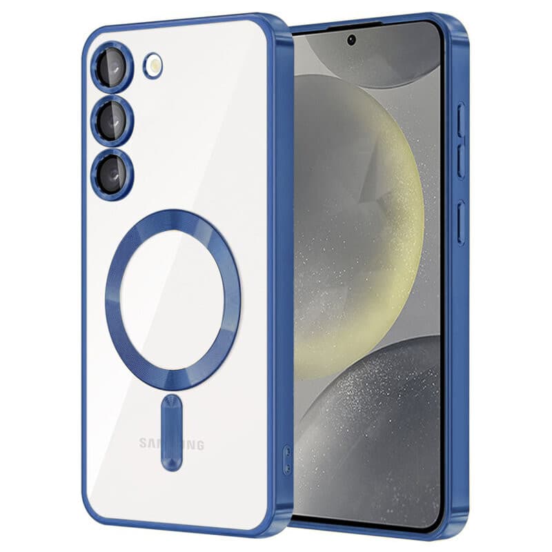 Husa Samsung Galaxy S23 FE, Electroplating Magsafe TPU, protectie camera, albastra — principală