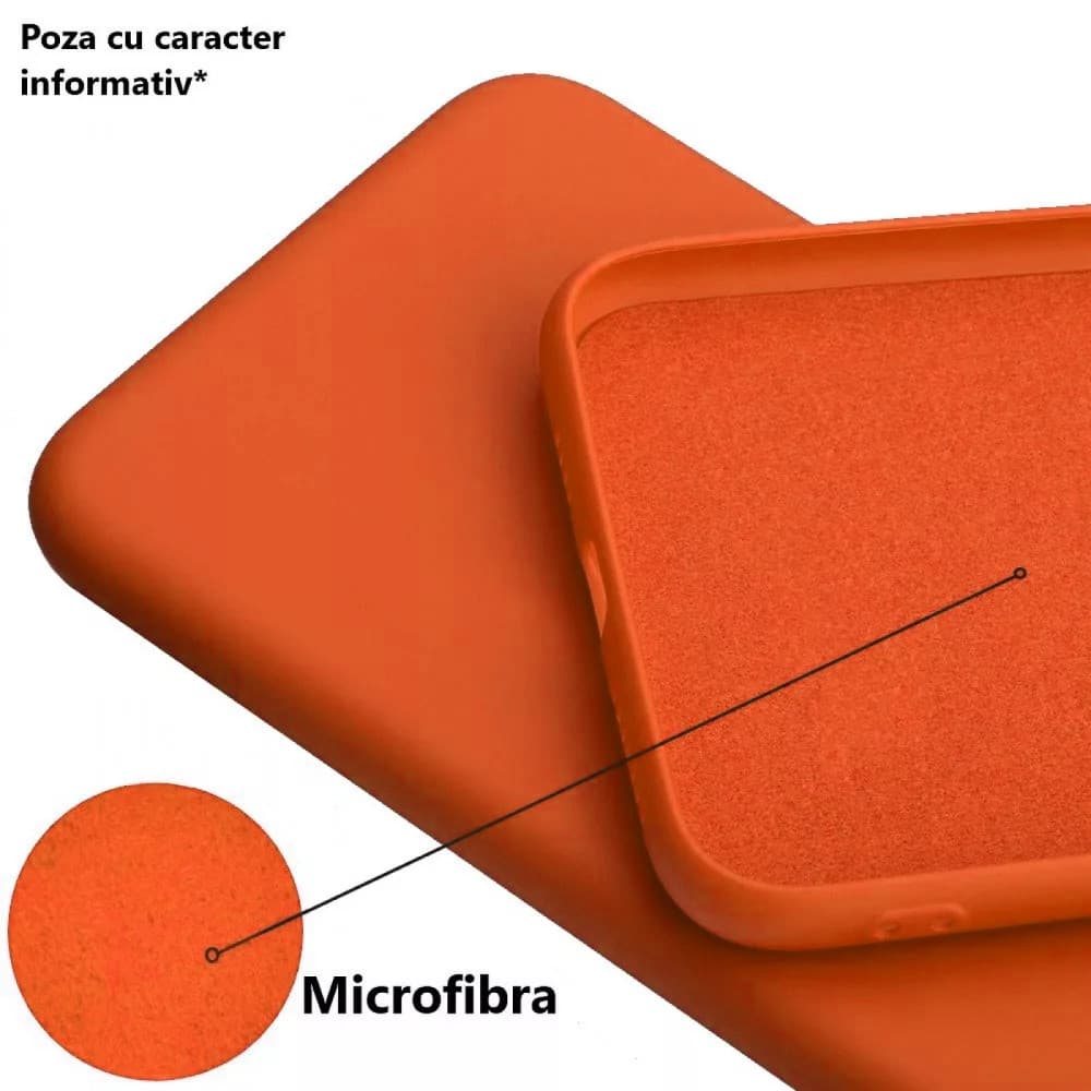Husa Apple iPhone 11 Luxury Silicone, catifea in interior, protectie camere, portocalie — 2