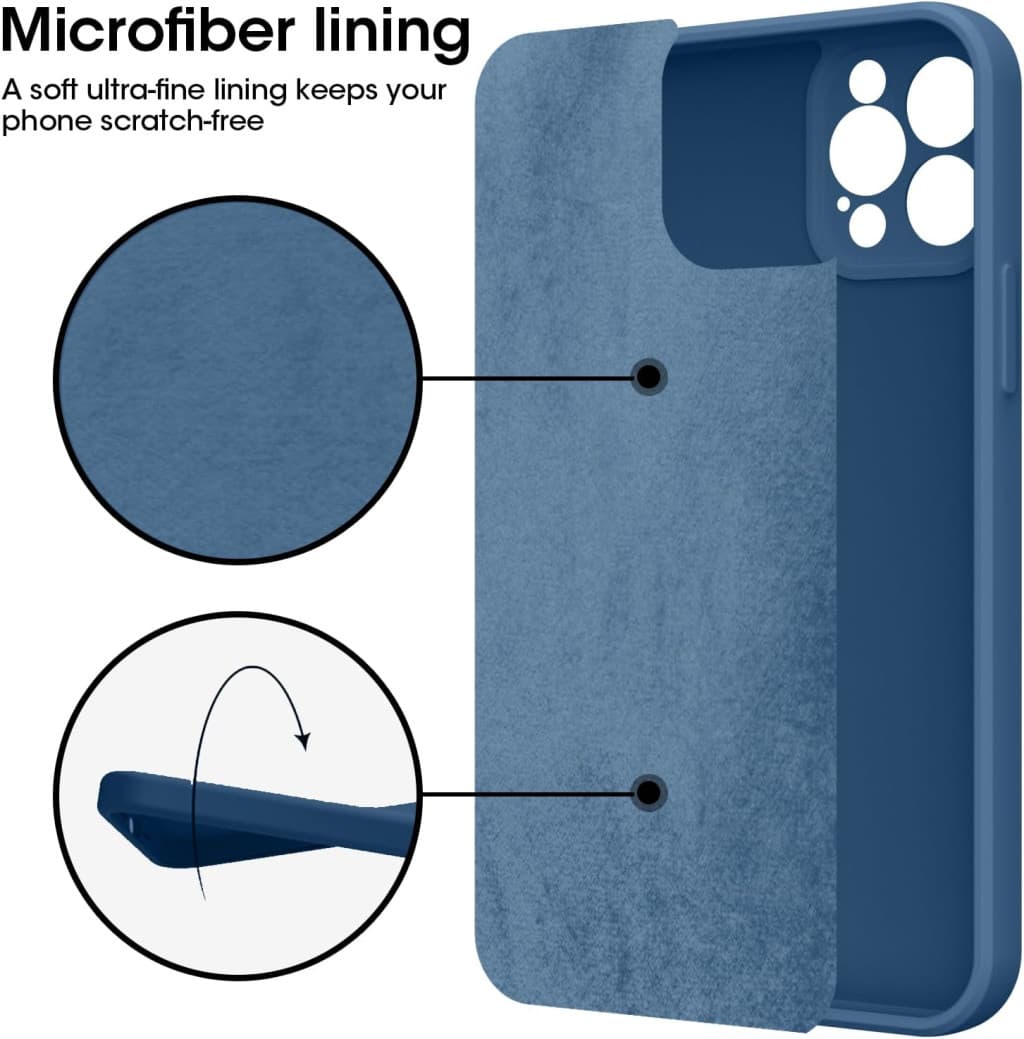 Husa Apple iPhone 14 Pro Max, Luxury Silicone, catifea in interior, protectie camere, albastra — varianta 4