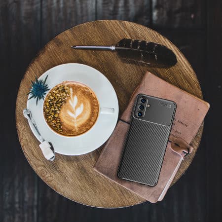 Husa Carbon Fiber pentru Samsung Galaxy A25, aspect carbon, neagra — varianta 5