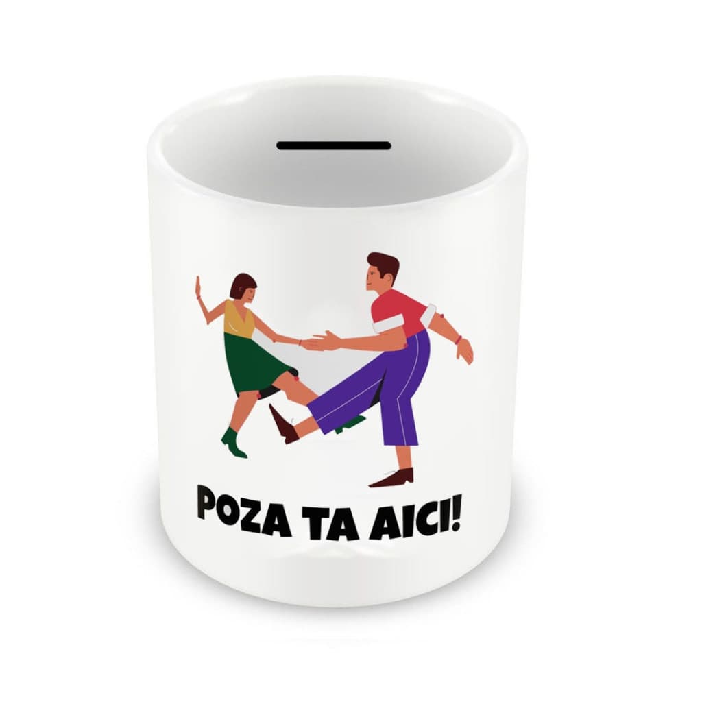 Pusculita ceramica personalizata cu poza ta, 350 ml, alba — principală