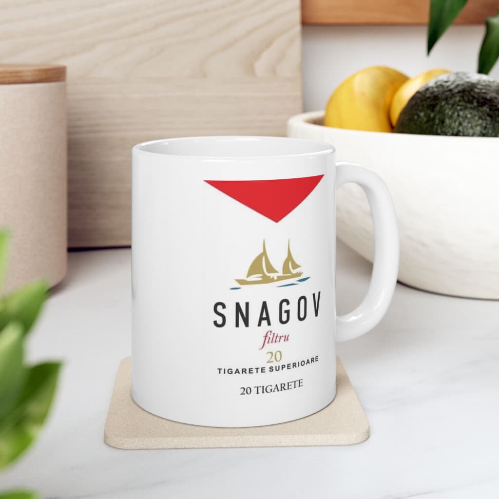 Cana ceramica personalizata, mesaj "Snagov", 330 ml, alba — 3