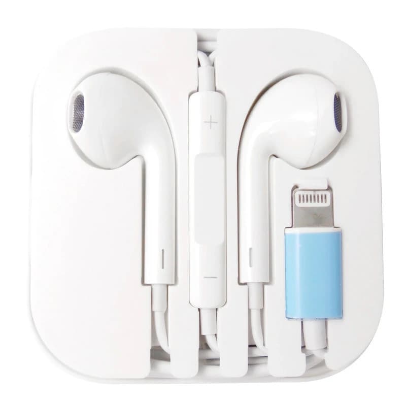 Casti audio cu microfon, conector Lightning pentru iPhone/iPad, albe — varianta 2
