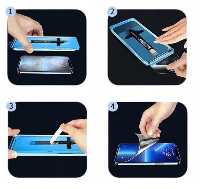 Folie sticla Apple iPhone 14 Pro, Full Glue Premium Glass, ESD, kit instalare rapida, margini negre — varianta 3