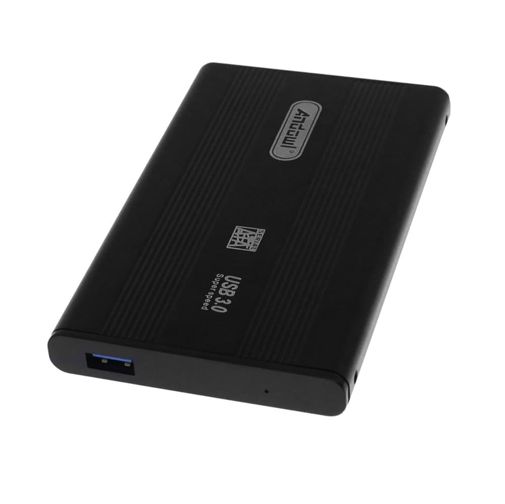 Carcasa rack extern Andowl QY-S3.0, USB 3.0, compatibil 2.5 inch HDD, 5 Gbit/s, aluminiu, cablu si husa Incluse — principală
