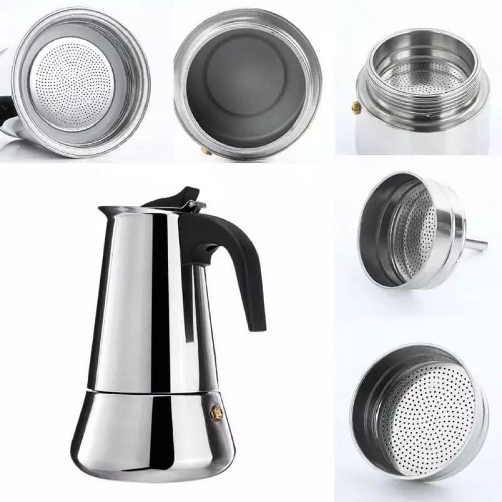 Cafetiera, espresso maker, otel inoxidabil, 300 ml, 6 cesti — varianta 4