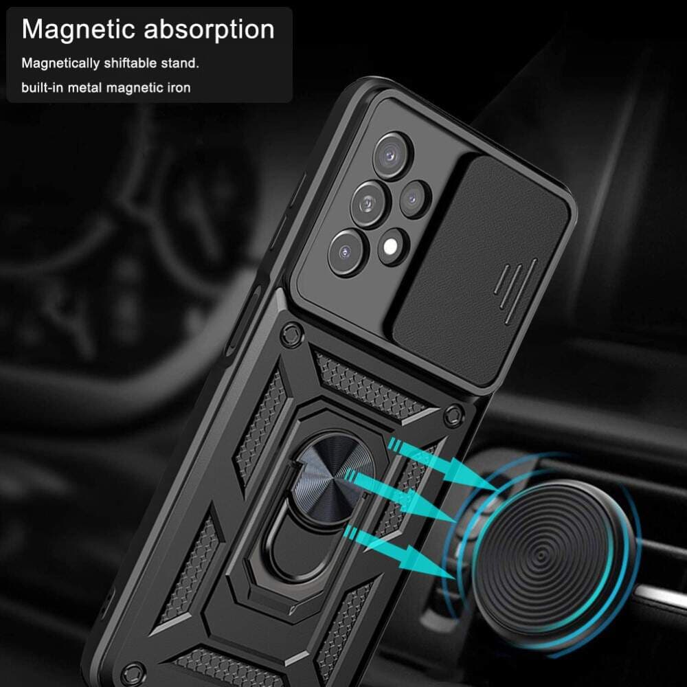 Husa Samsung Galaxy S24 Ultra, Camshield Armor, inel sustinere, protectie camera, neagra — varianta 2