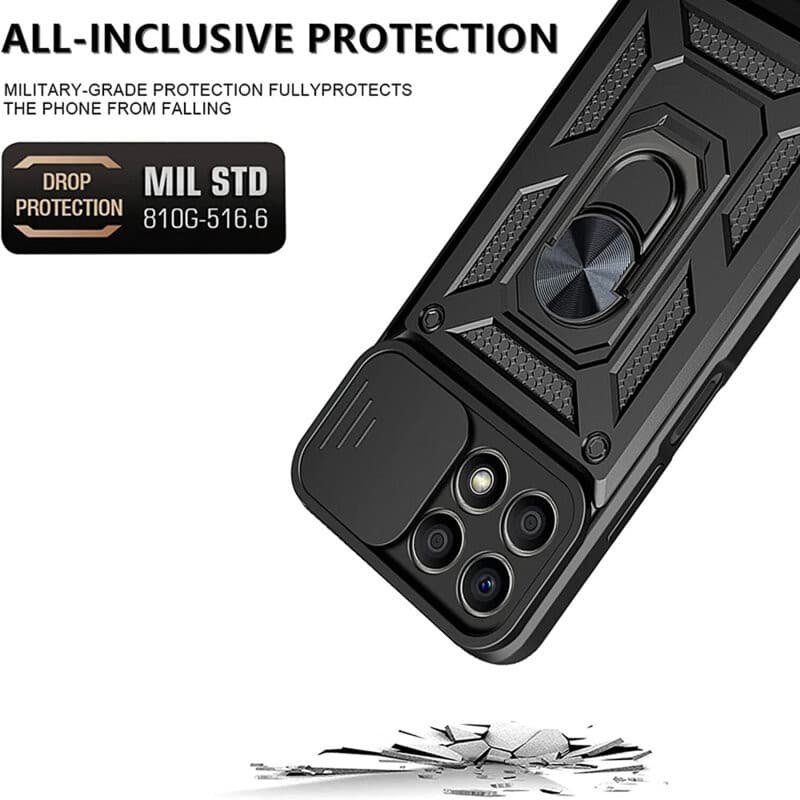 Husa protectie Motorola Edge 50 Neo, Camshield Armor, inel sustinere, protectie camera, rosie — 3