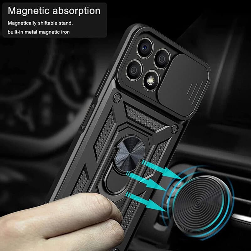 Husa protectie Motorola Edge 50 Neo, Camshield Armor, inel sustinere, protectie camera, rosie — 4