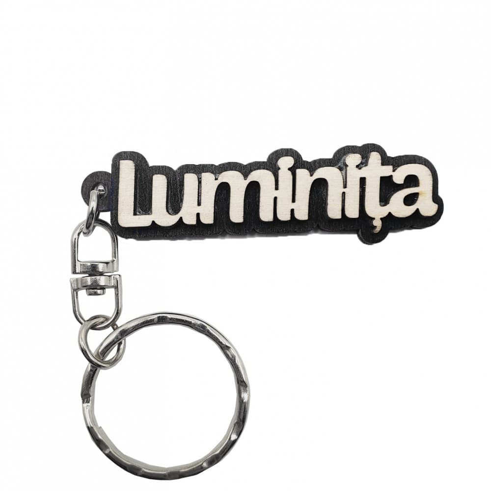 Breloc din lemn, nume "Luminita" — principală