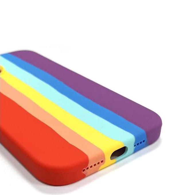 Husa Apple iPhone 12 Rainbow Case, silicon, design curcubeu — varianta 3
