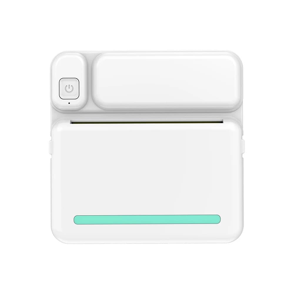Mini imprimanta termica C19, compatibil iOS/Android, alb/turcoaz — principală