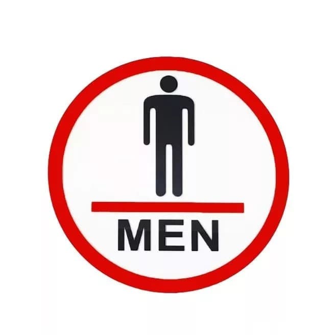 Indicator toaleta barbati, autocolant — principală