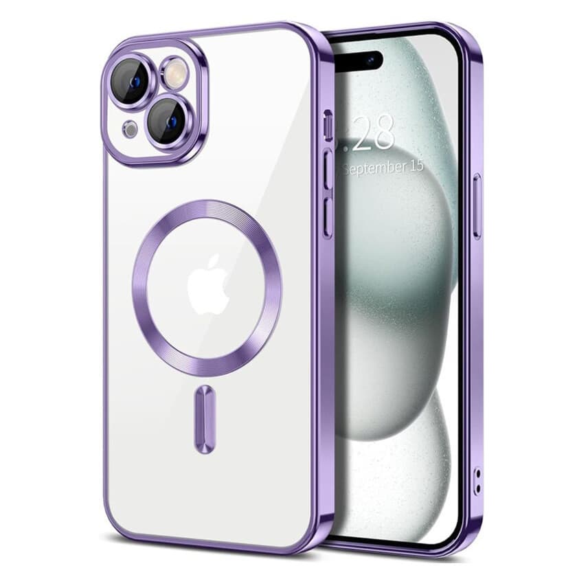 Husa Apple iPhone 12 Pro Max, Magsafe Electroplating TPU, protectie camera, margini mov — principală
