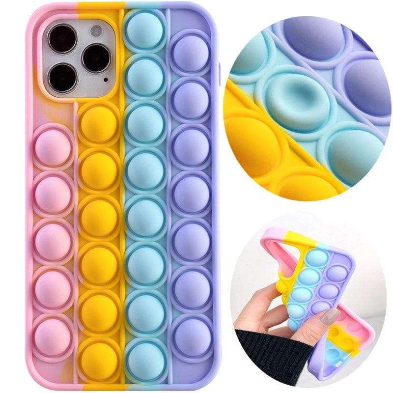 Husa antistres Pop It! pentru Apple iPhone 12 Pro, multicolora, model 1 — varianta 2