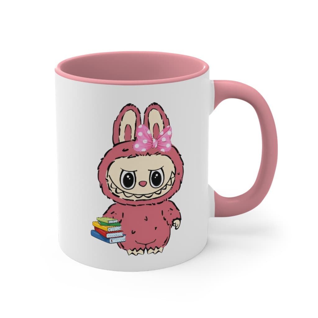 Cana ceramica personalizata, design La Bubu, 330 ml, alb/roz, model 1 — principală