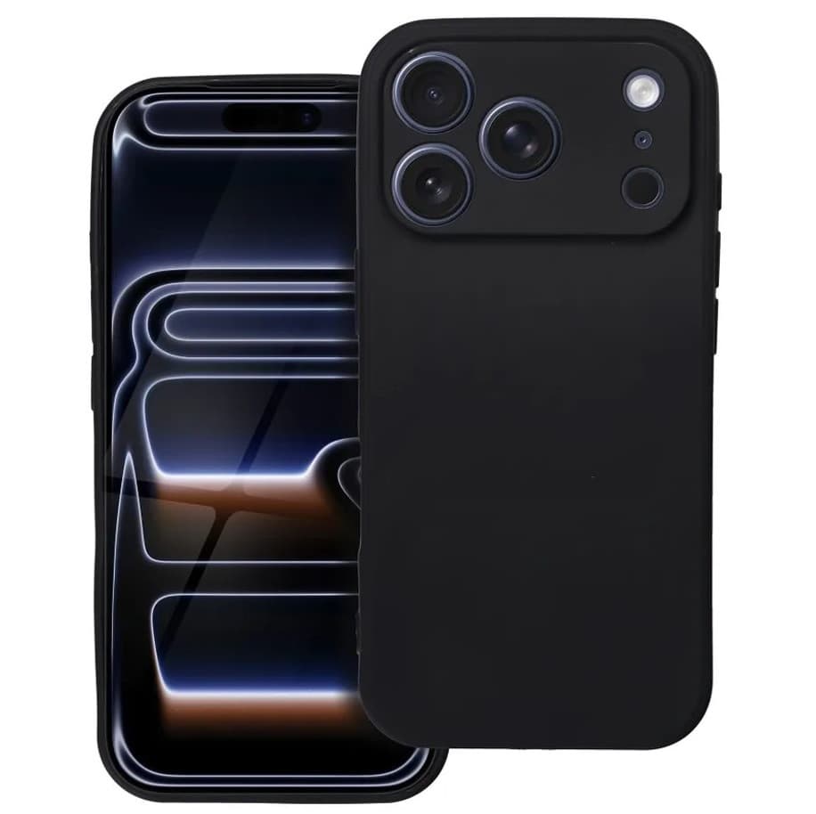 Husa Apple iPhone 17 Pro Max, Luxury Silicone, catifea in interior, protectie camere, neagra