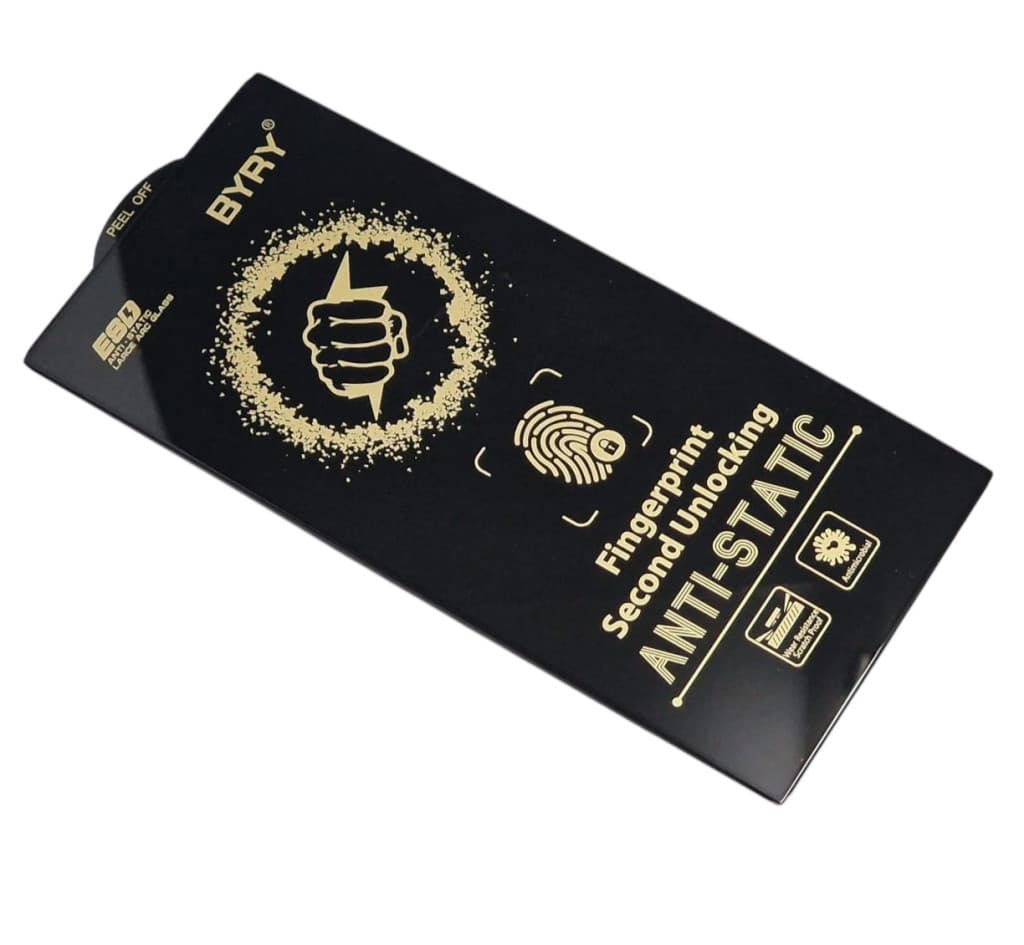 Folie sticla Samsung Galaxy S24 Ultra, BYRY Antistatic ESD, deblocare amprenta, margini negre — varianta 2