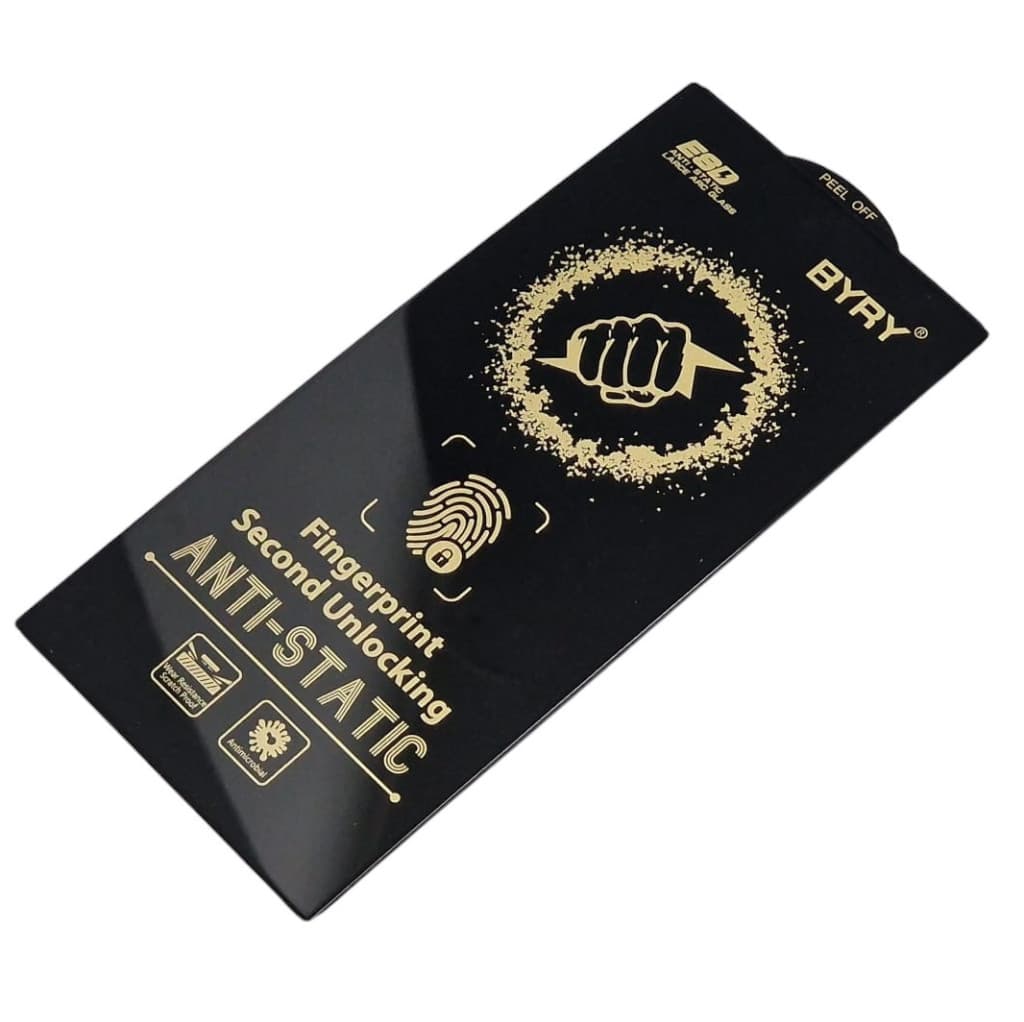 Folie sticla Samsung Galaxy S24 Ultra, BYRY Antistatic ESD, deblocare amprenta, margini negre — varianta 3
