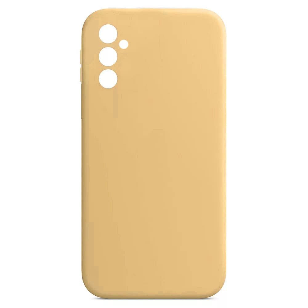 Husa Samsung Galaxy A13 5G Luxury Silicone, catifea in interior, galbena — principală
