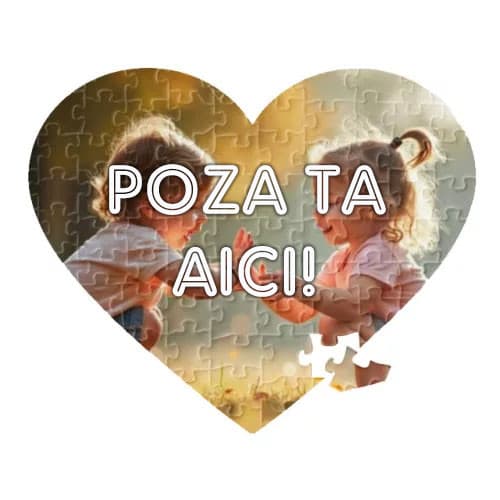 Puzzle personalizat cu poza ta, in forma de inima, 23.5 x 17.5 cm, 50 piese — principală