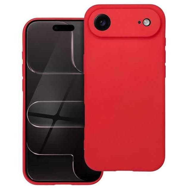 Husa Apple iPhone 17 Air, Luxury Silicone, catifea in interior, protectie camera, rosie