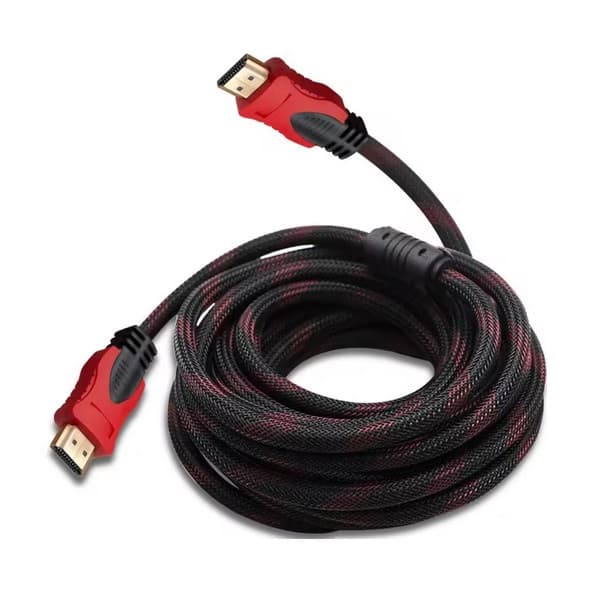 Cablu HDMI to HDMI, lungime 1.5 metri, protectie textila, negru/rosu — principală