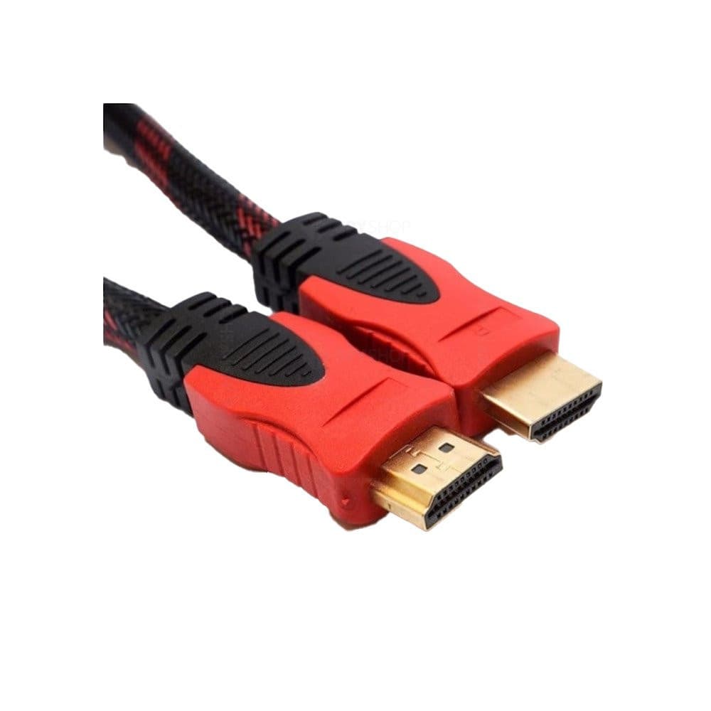 Cablu HDMI to HDMI, lungime 1.5 metri, protectie textila, negru/rosu — varianta 3
