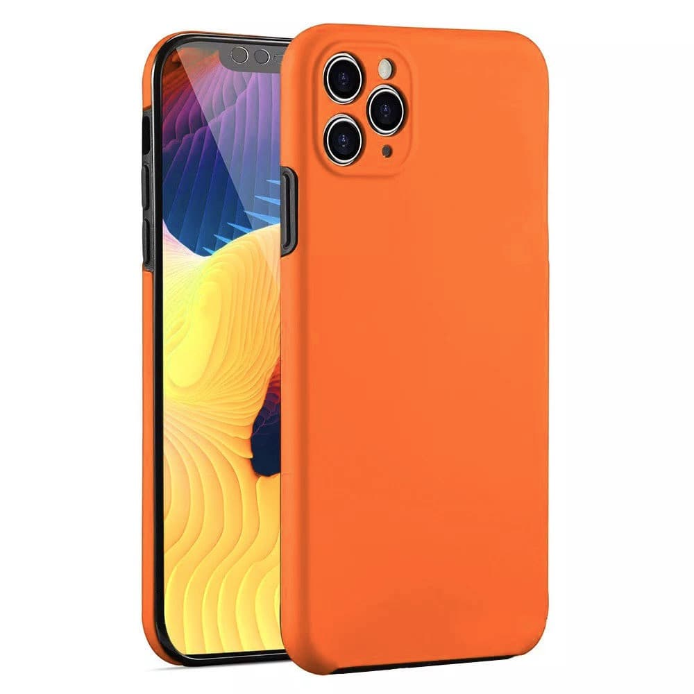 Husa protectie Huawei Y5P (fata + spate) Fully PC & PET 360°, portocalie — principală