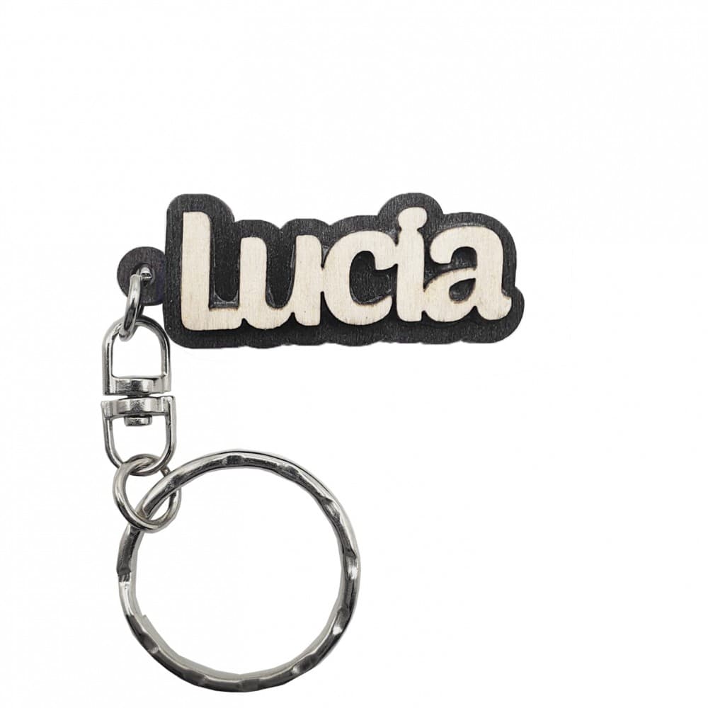 Breloc din lemn, nume "Lucia" — principală