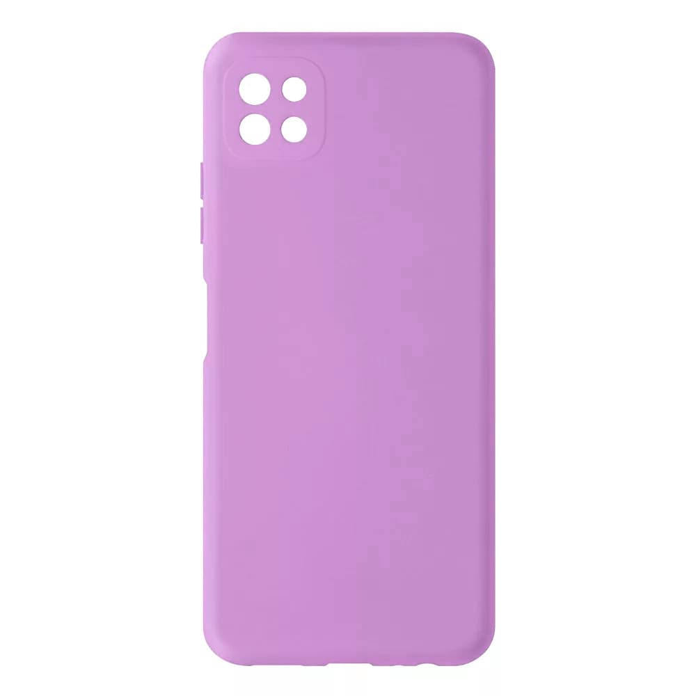 Husa Samsung Galaxy A41, Luxury Silicone, catifea in interior, protectie camere, mov lila — principală