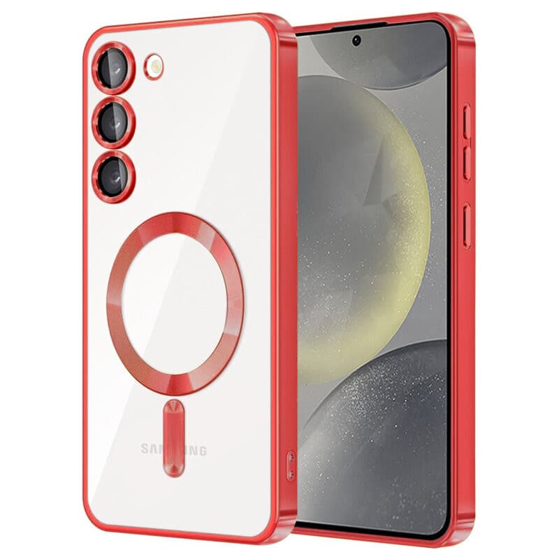 Husa Samsung Galaxy S23 FE, Electroplating Magsafe TPU, protectie camera, rosu — principală