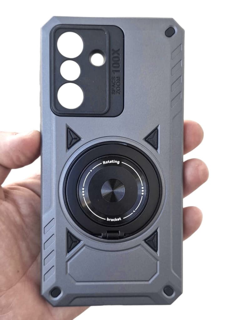 Husa Samsung Galaxy A55, Rotating Bracket, protectie camera, prindere magnetica, gri — principală