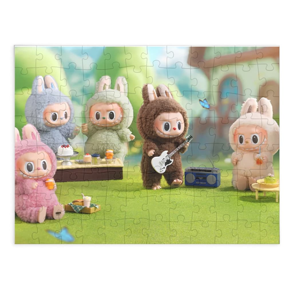 Puzzle 120 piese, 20 x 29 cm, carton alb perlat, personaje La Bubu — principală