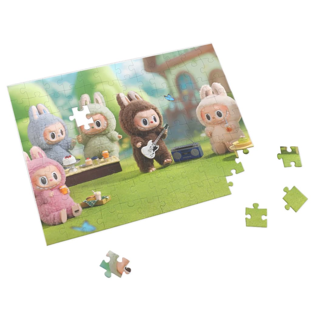 Puzzle 120 piese, 20 x 29 cm, carton alb perlat, personaje La Bubu — varianta 2