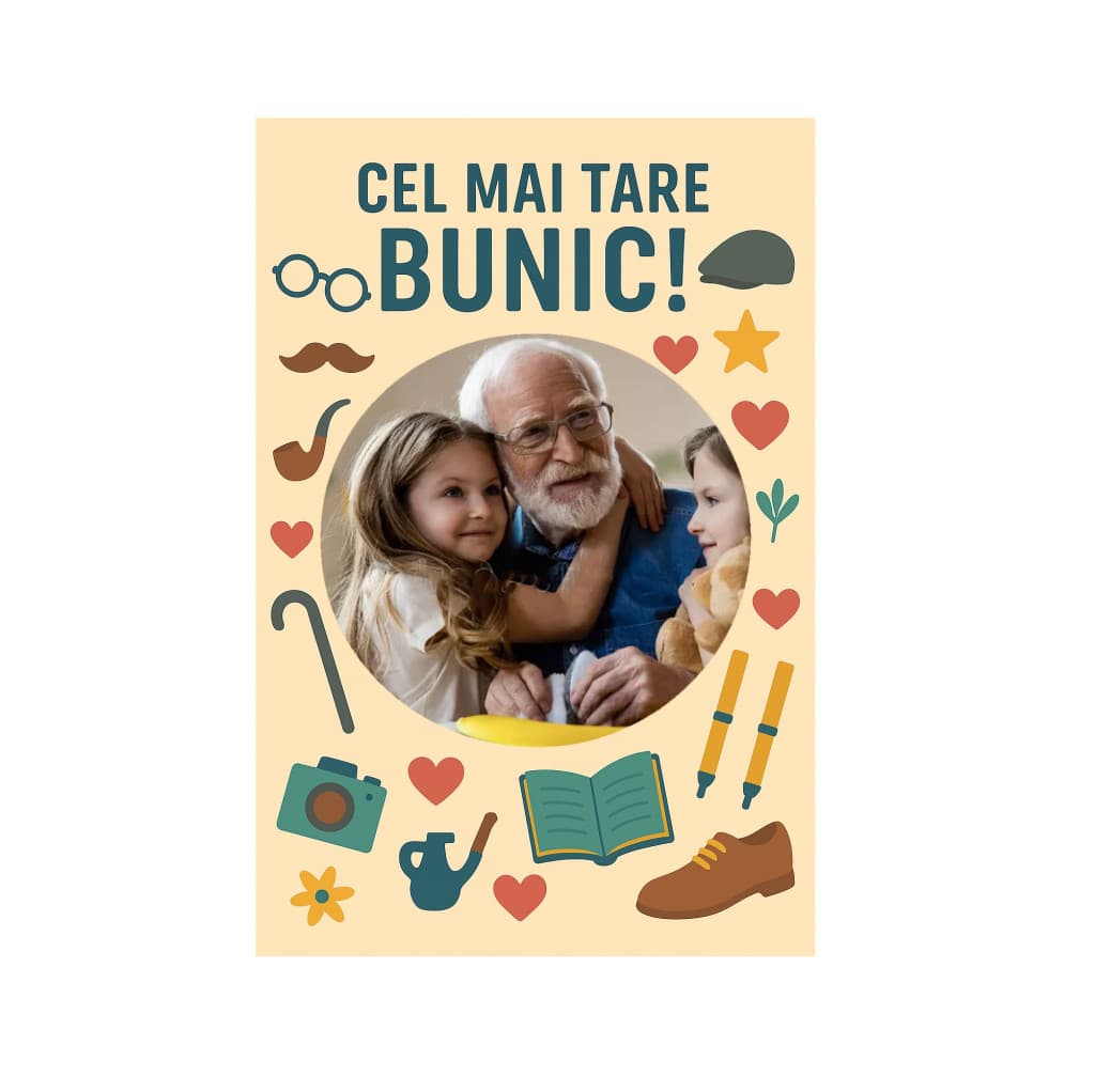 Fotografie magnetica personalizata, 10 x 15 cm, rama Cel mai tare bunic! — principală