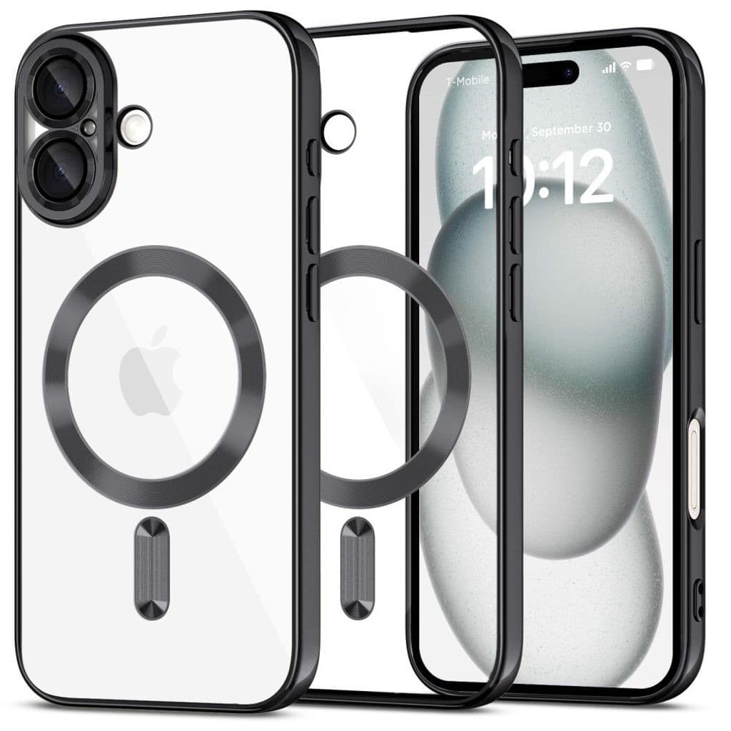 Husa Apple iPhone 17, Magsafe Electroplating TPU, protectie camera, margini negre — principală