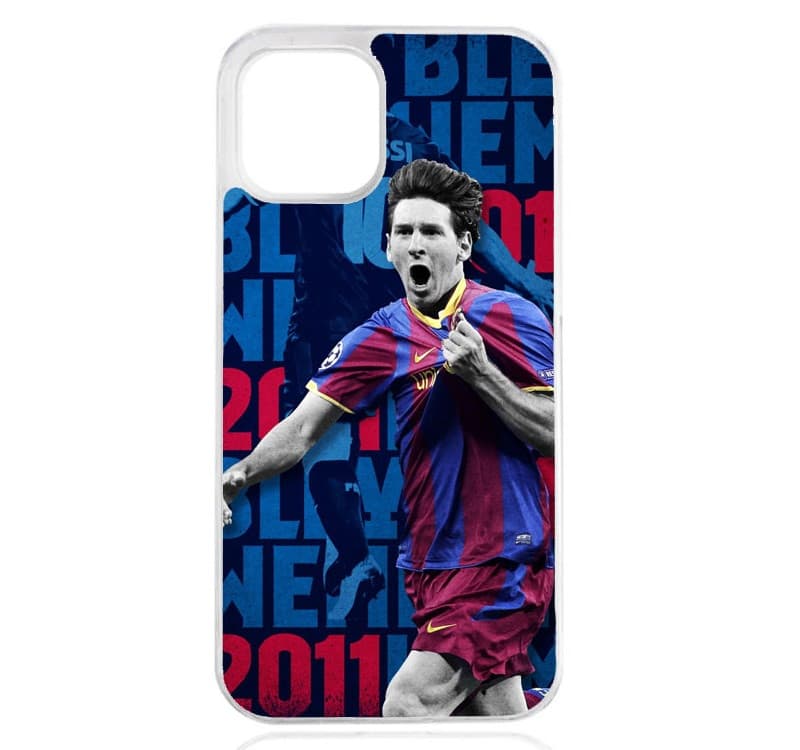 Husa iPhone 14 Pro, TPU flexibil, margini transparente, Messi1