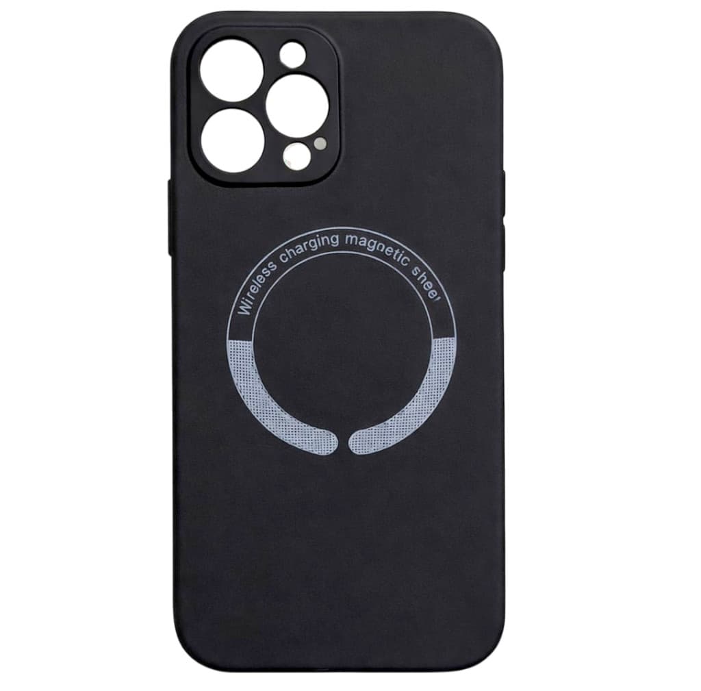 Husa Apple iPhone 14 Pro Max, Magsafe Silicone, microfibra, protectie camere, neagra — principală