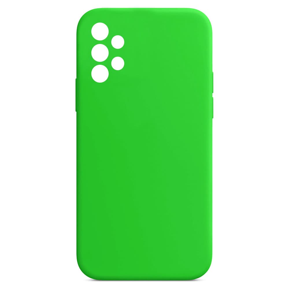 Husa Samsung Galaxy A13 4G Luxury Silicone, catifea in interior, protectie camere, verde neon — principală