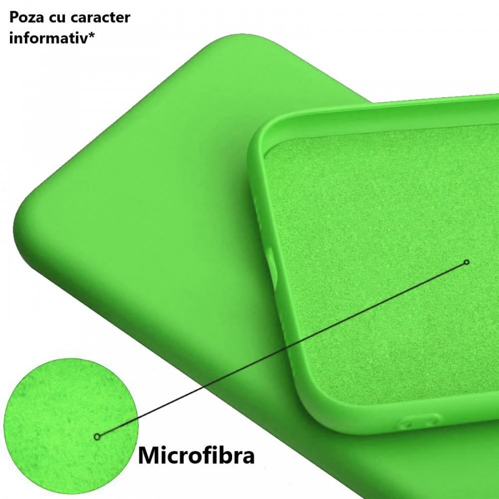 Husa Samsung Galaxy A13 4G Luxury Silicone, catifea in interior, protectie camere, verde neon — varianta 2