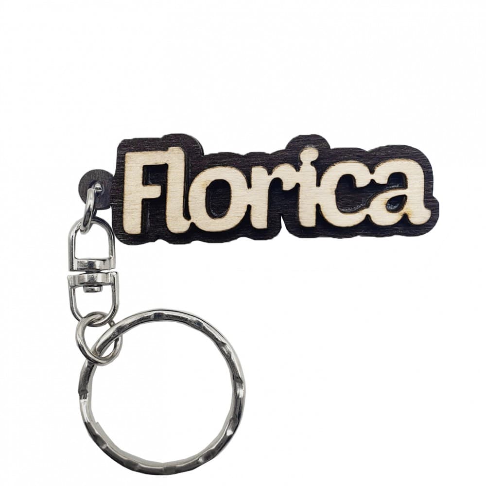Breloc din lemn, nume "Florica" — principală