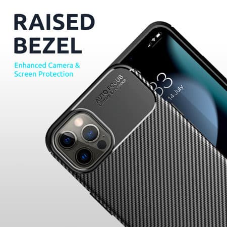Husa Carbon Fiber pentru Apple iPhone 16 Pro, aspect carbon, neagra — varianta 3