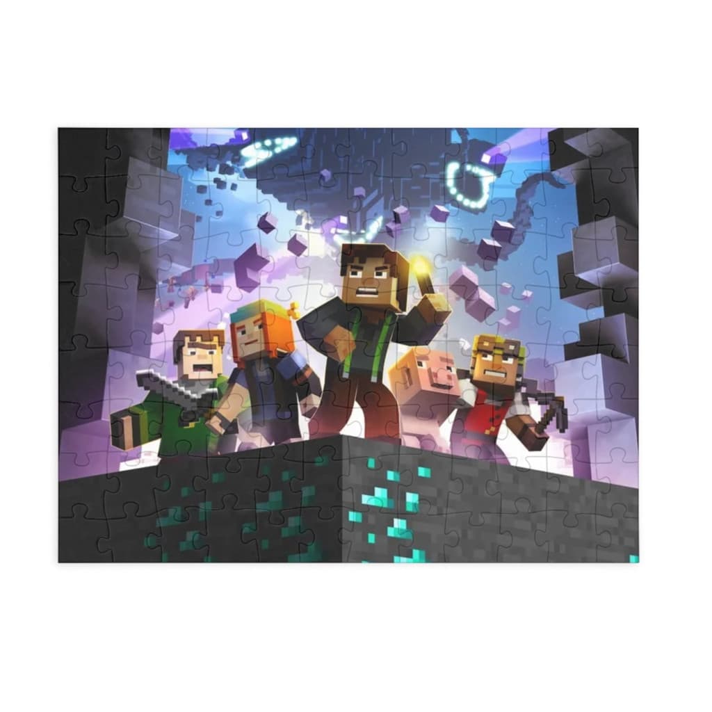 Puzzle 80 piese, 20 x 15 cm, personaje Minecraft, model 2 — principală