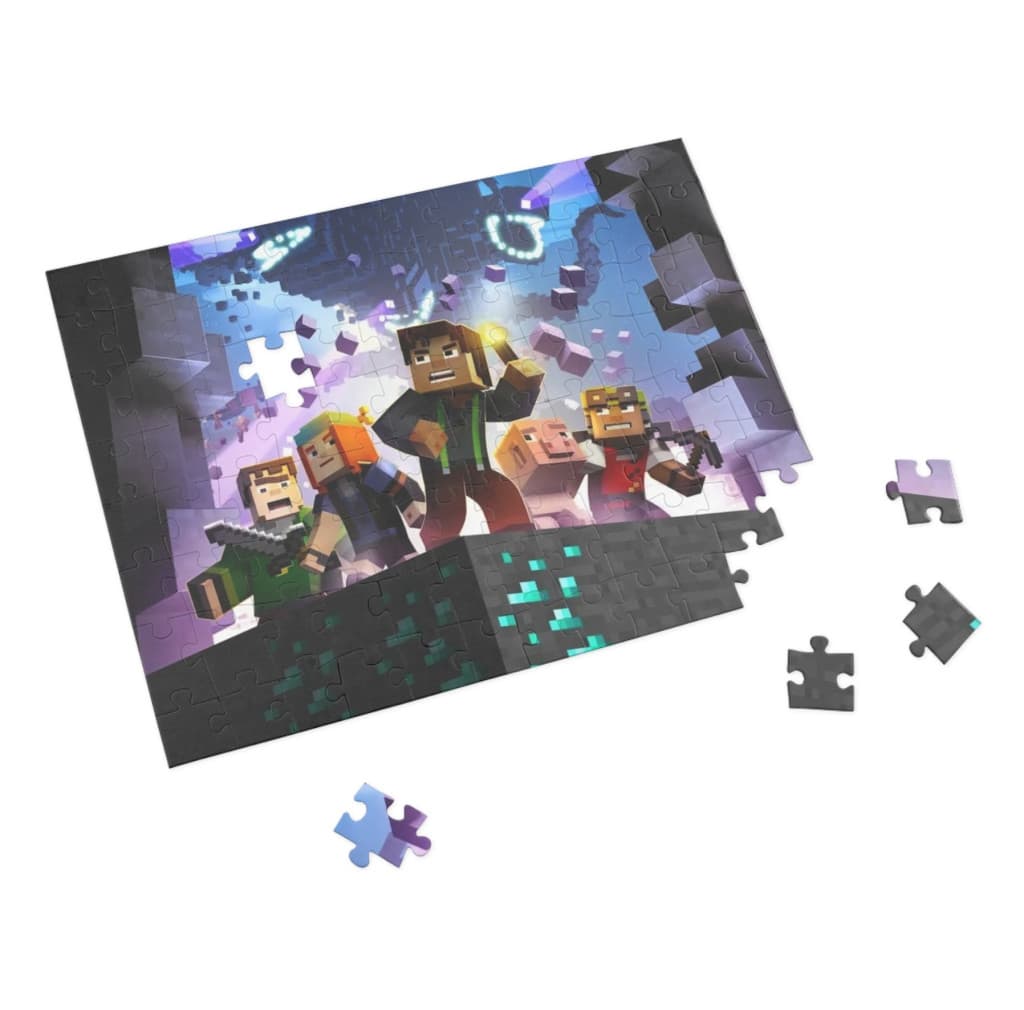 Puzzle 80 piese, 20 x 15 cm, personaje Minecraft, model 2 — varianta 2