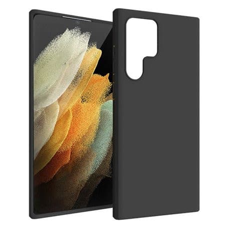 Husa Samsung Galaxy S22 Ultra Luxury Silicone, catifea in interior, neagra — principală