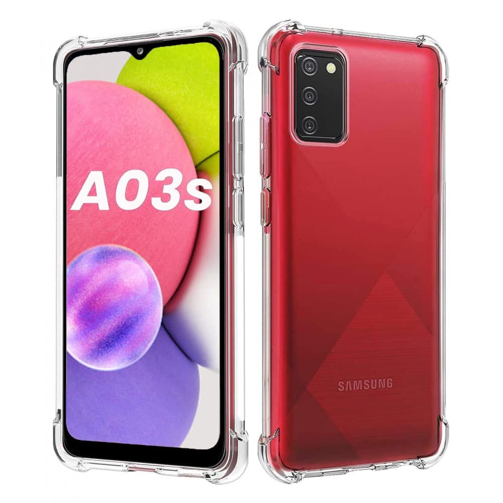 Husa Samsung Galaxy A03s, TPU transparent, intarituri in colturi, grosime 1,5 mm — principală